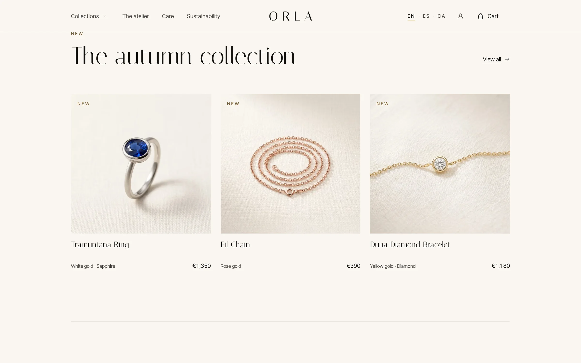 A seasonal collection, shown like a gallery wall.